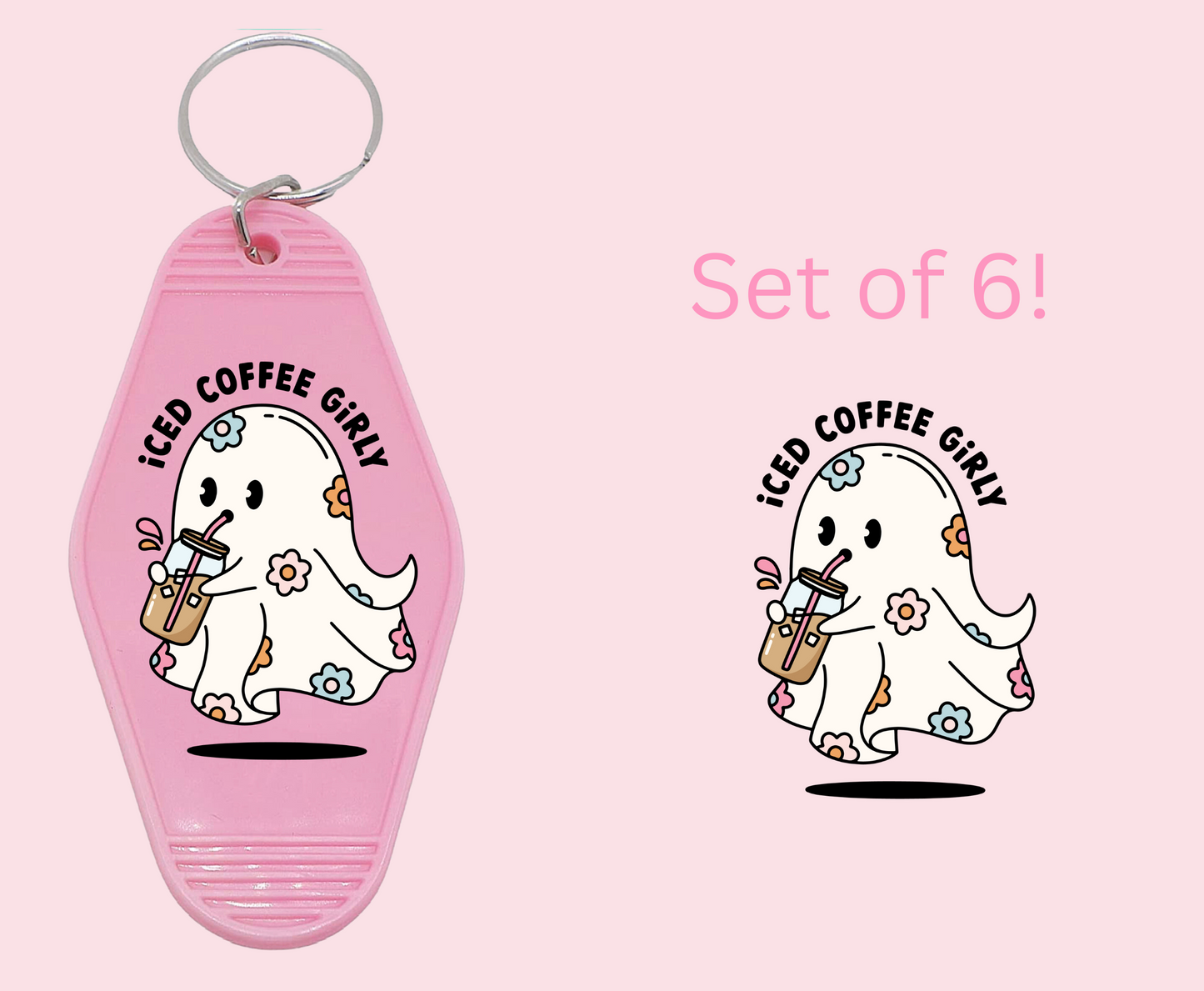Iced Coffee Girly - UV DTF Motel Keychain Decal