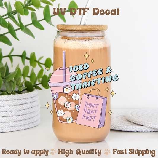 Iced Coffee Thrifting - UVDTF Decal