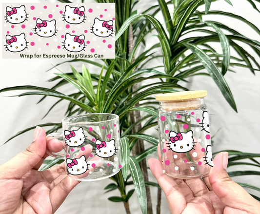 Kitty & Dots - UV DTF Espresso Wrap