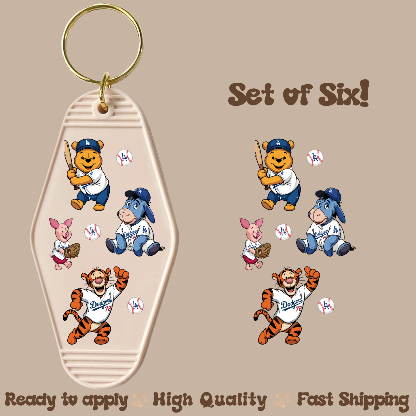 L A Bear- UV DTF Motel Keychain Decal
