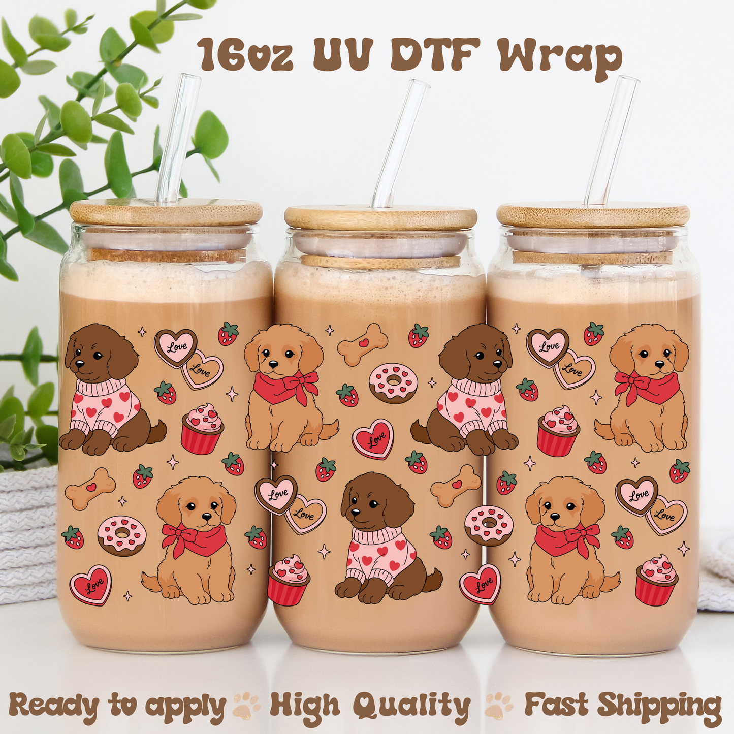 Love Puppies - 16oz UV DTF Wrap