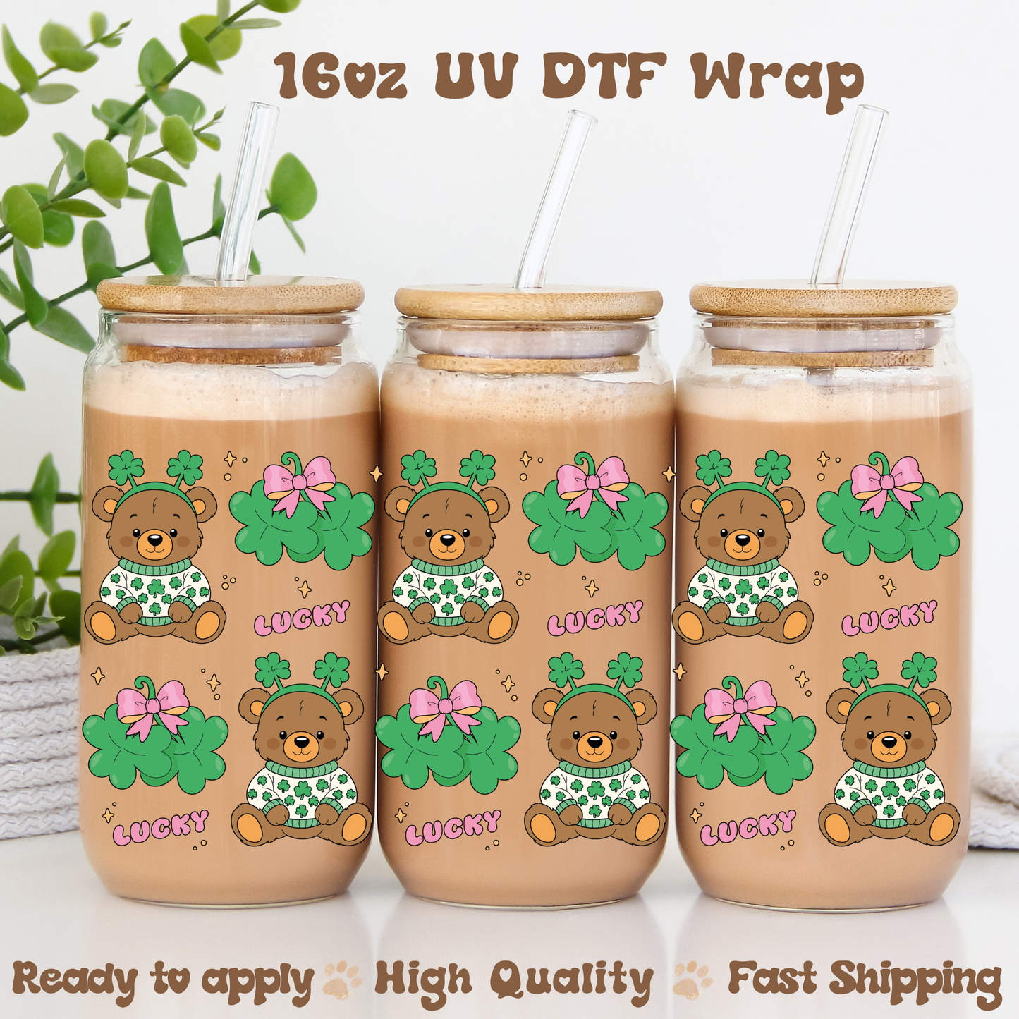 Lucky Bear - 16oz UV DTF Wrap