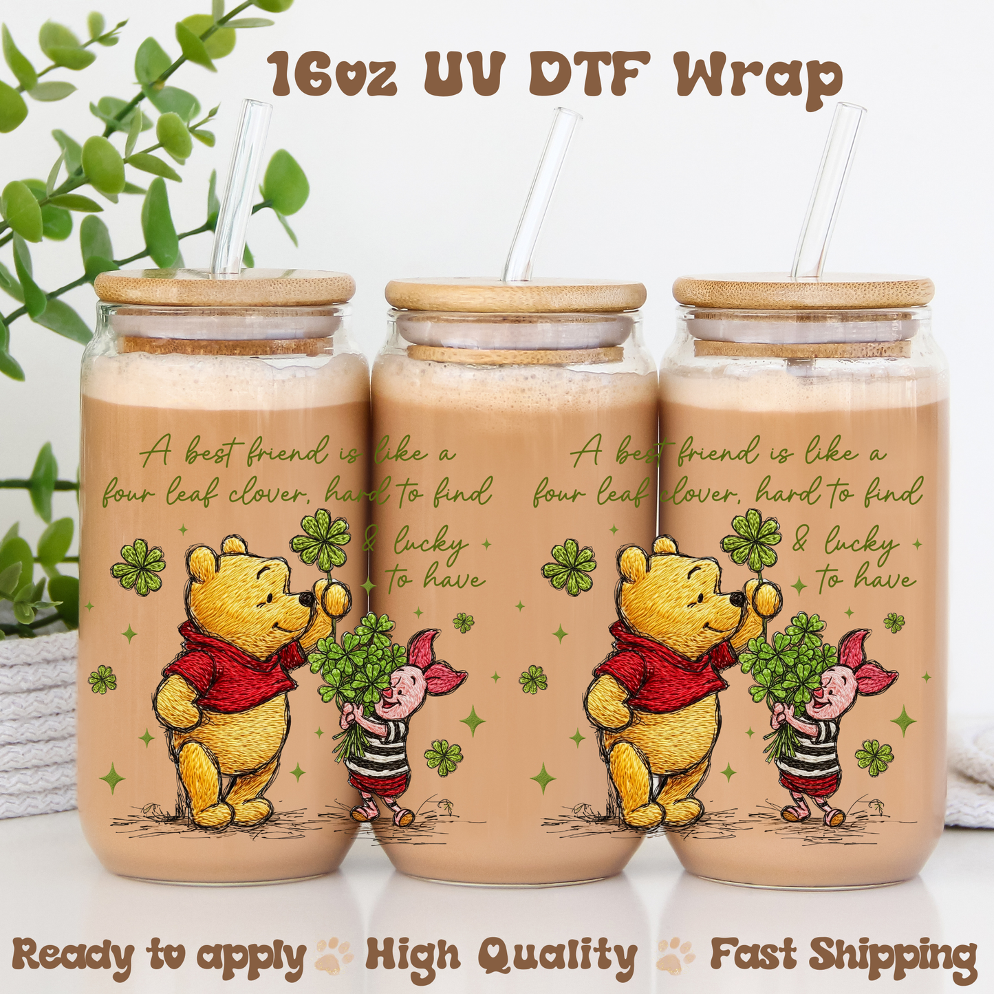 Lucky to have a best friend - 16oz UV DTF Wrap