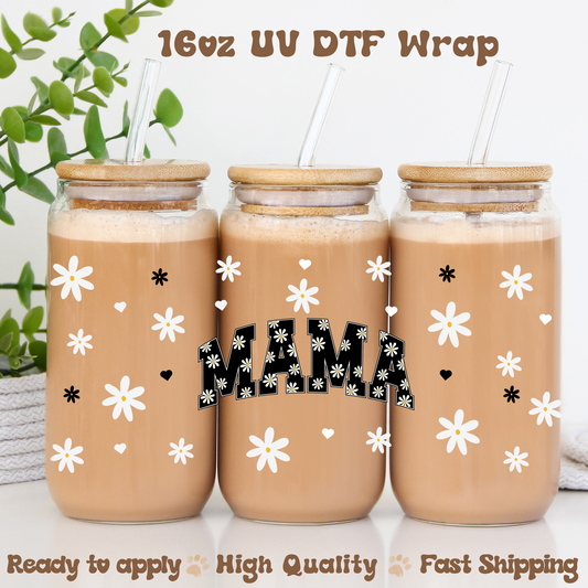 Mama Daisies -16oz UV DTF Wrap