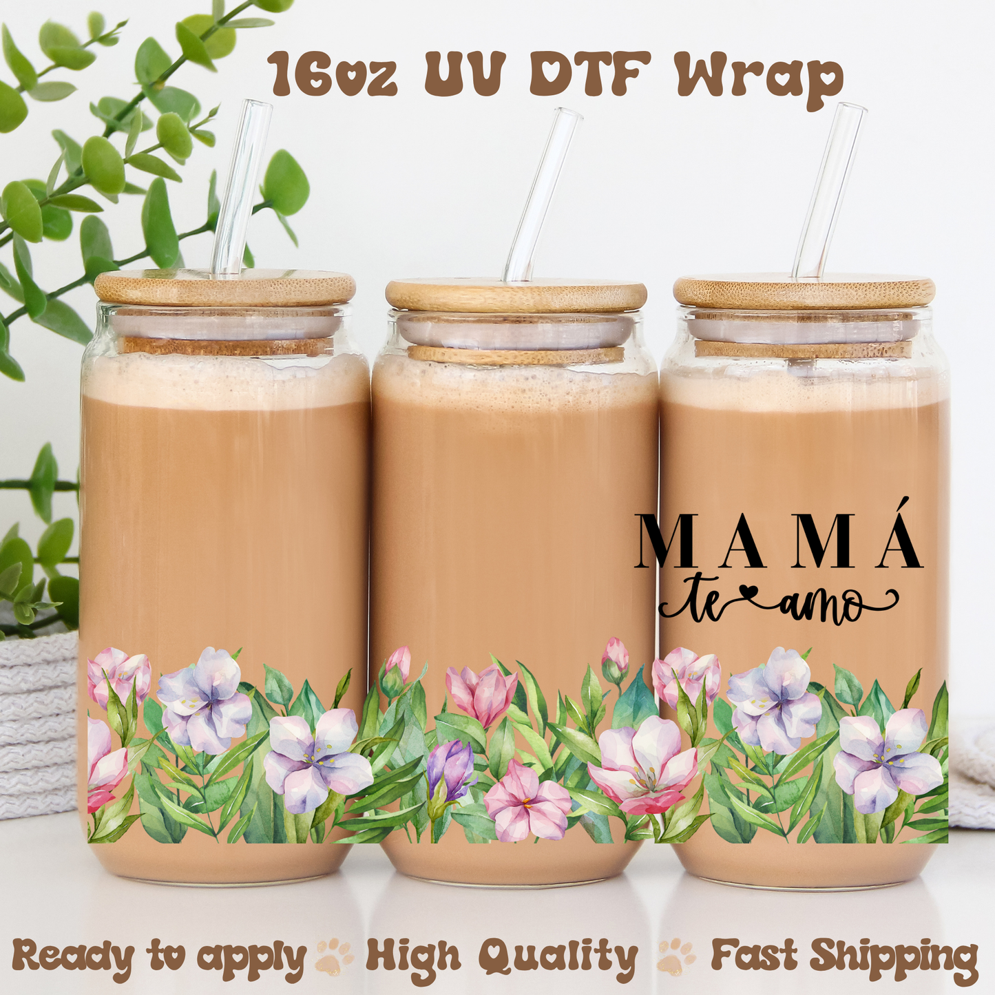 Mama te amo - 16oz UV DTF Wrap