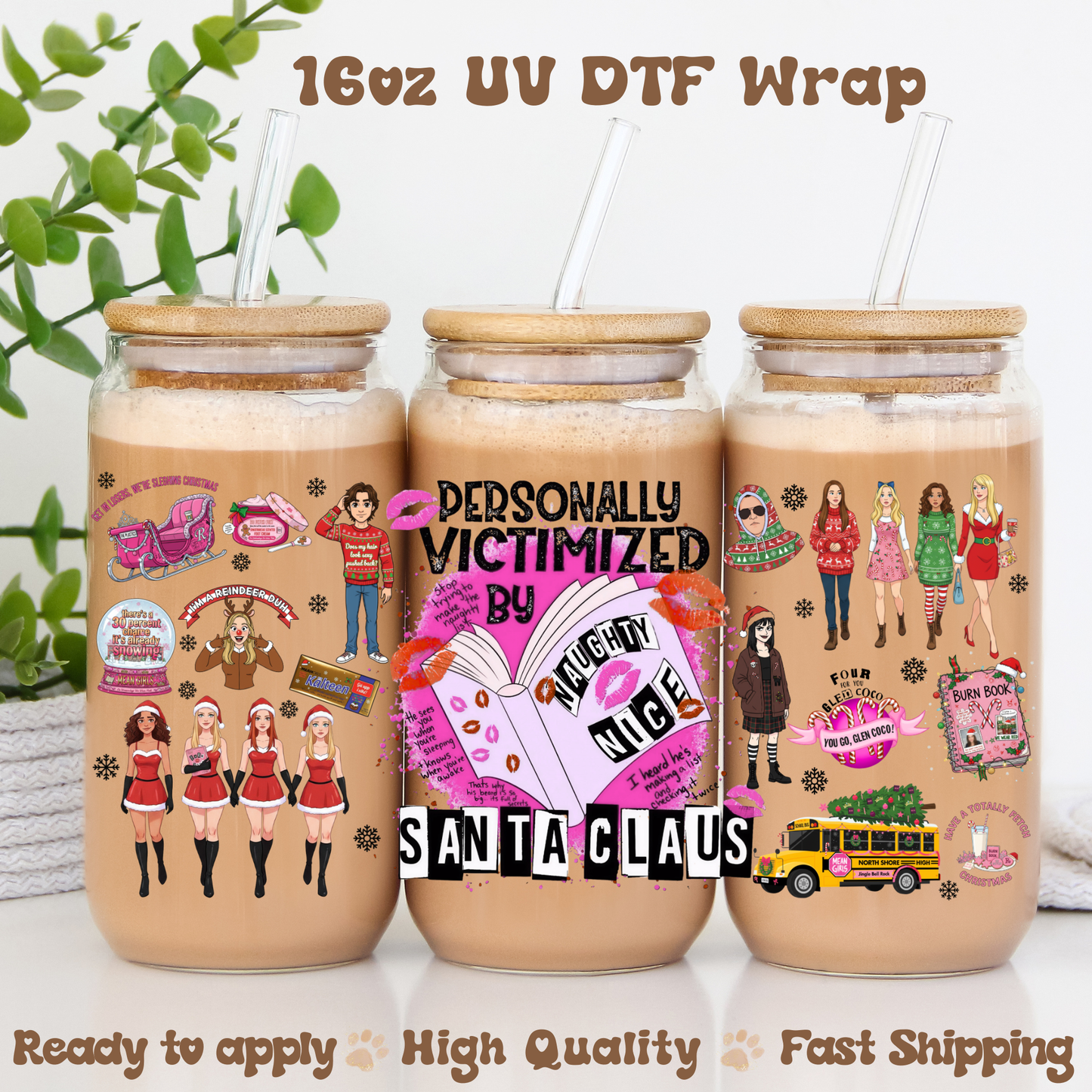 M Girls Christmas -16oz UV DTF Wrap