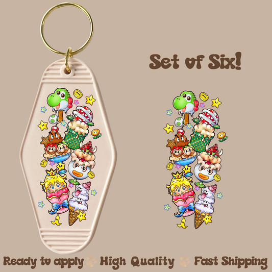 M ice creams - UV DTF Motel Keychain Decal