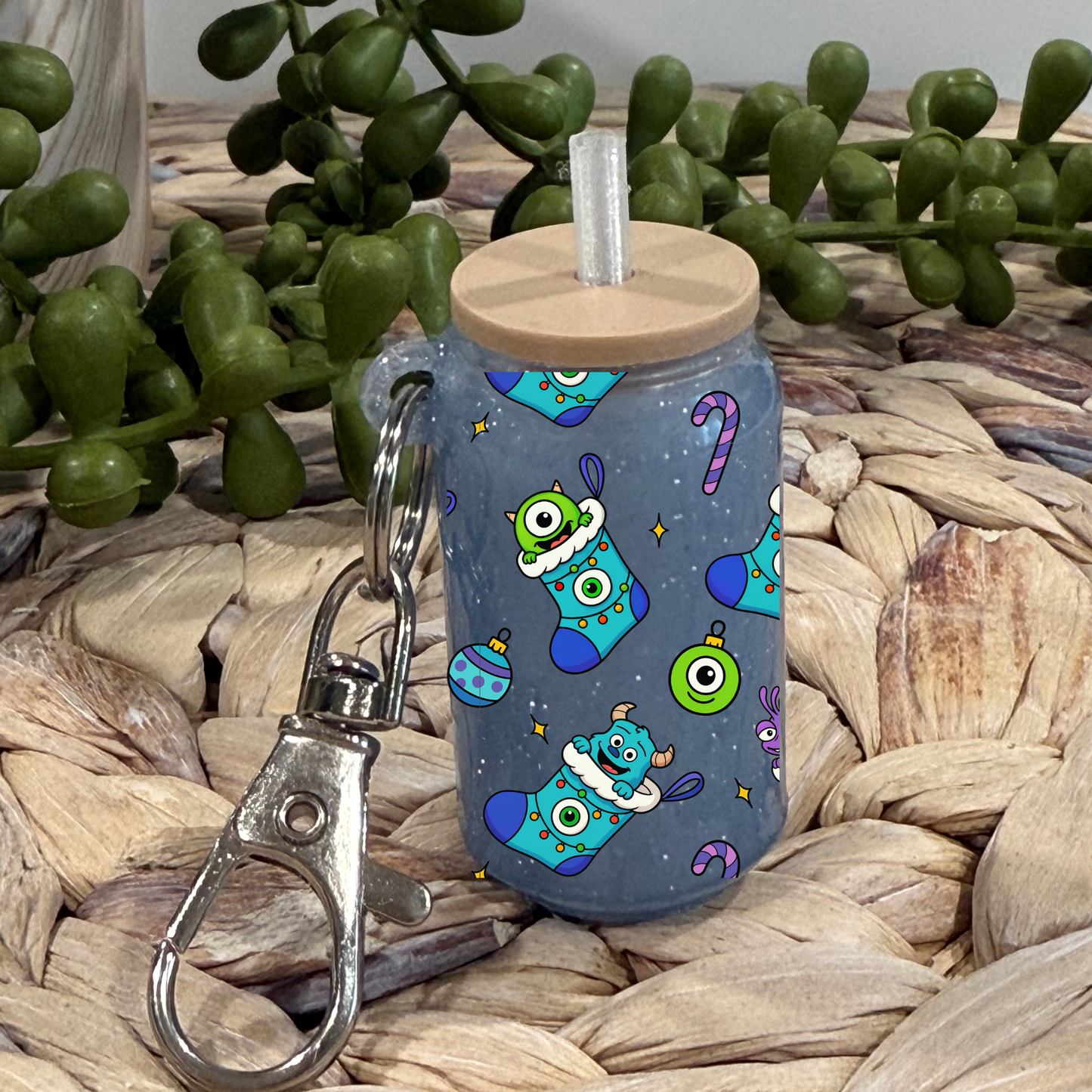 Mon Stockings -Glass Can Keychain UV DTF Wrap