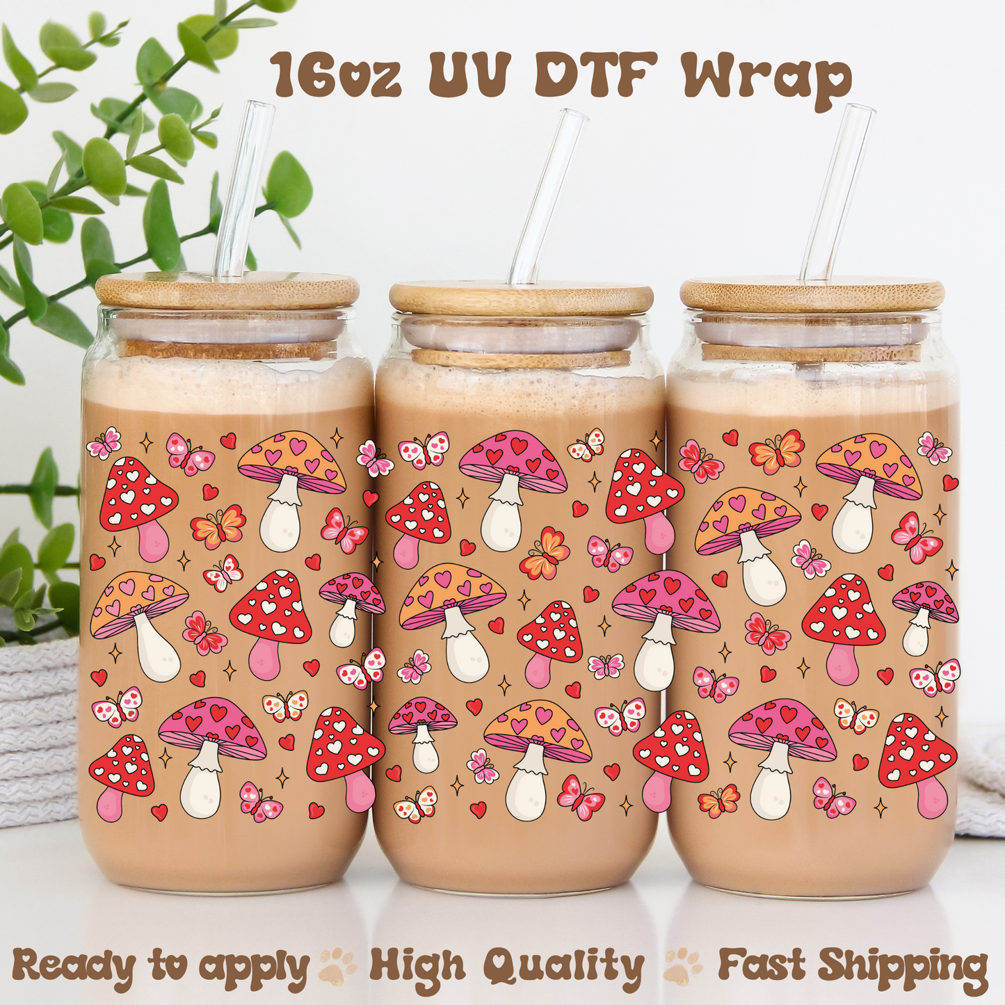 Mushroom Love - 16oz UV DTF Wrap