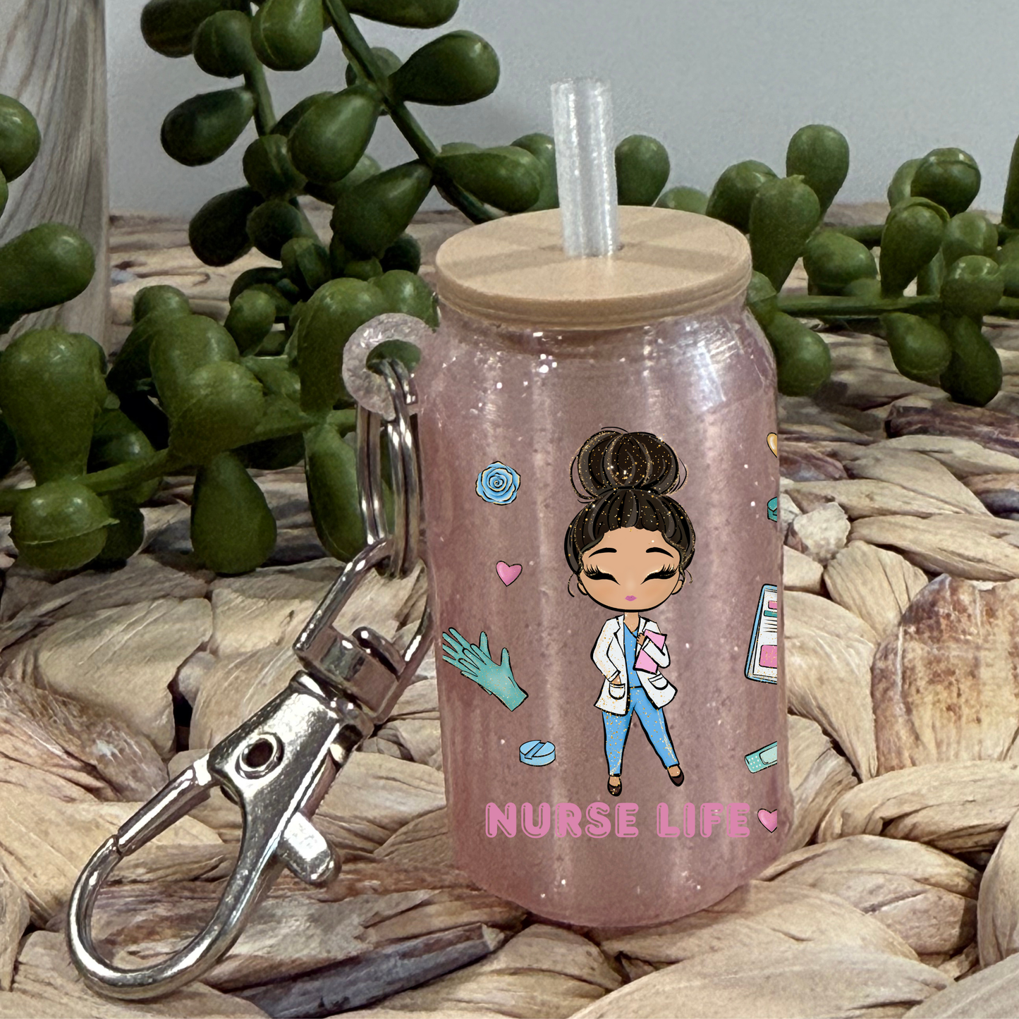 Nurse Life 4-Glass Can Keychain UV DTF Wrap