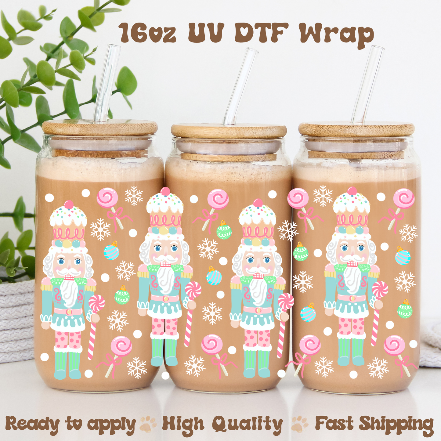 Pastel Nutcracker -16oz UV DTF Wrap