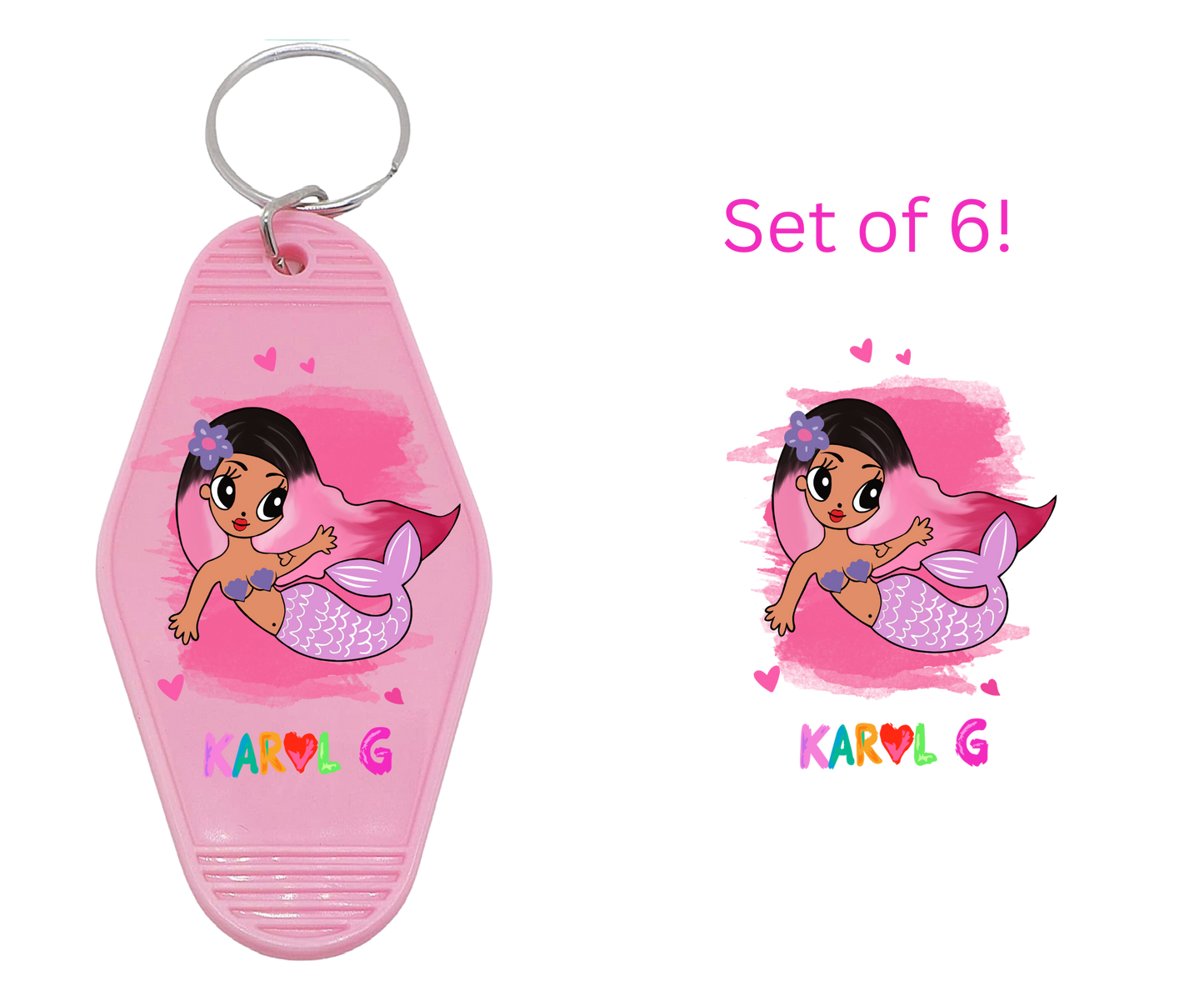 Pink KG-UV DTF Motel Keychain