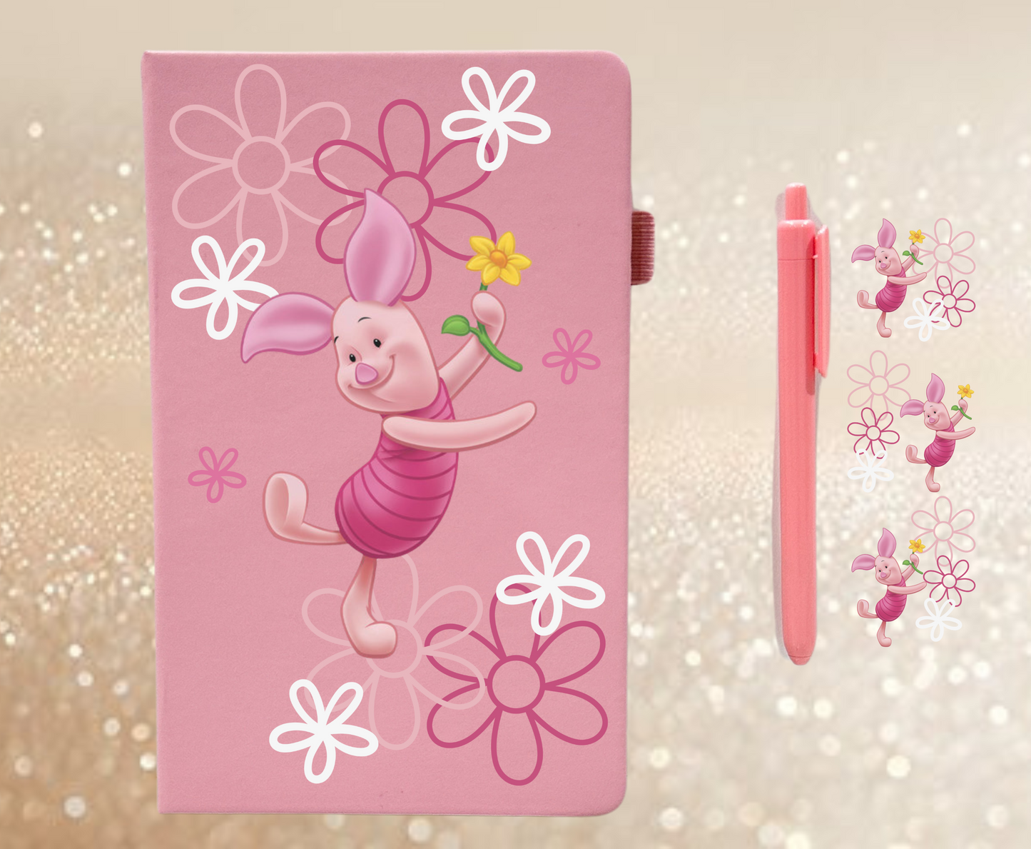 Pink pig - UVDTF Notebook Decal & Pen Decal