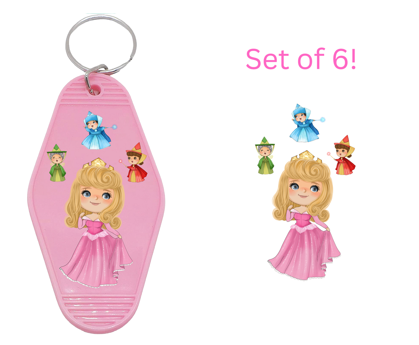 Pink P-UV DTF Motel Keychain