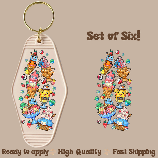 PK ice creams - UV DTF Motel Keychain Decal