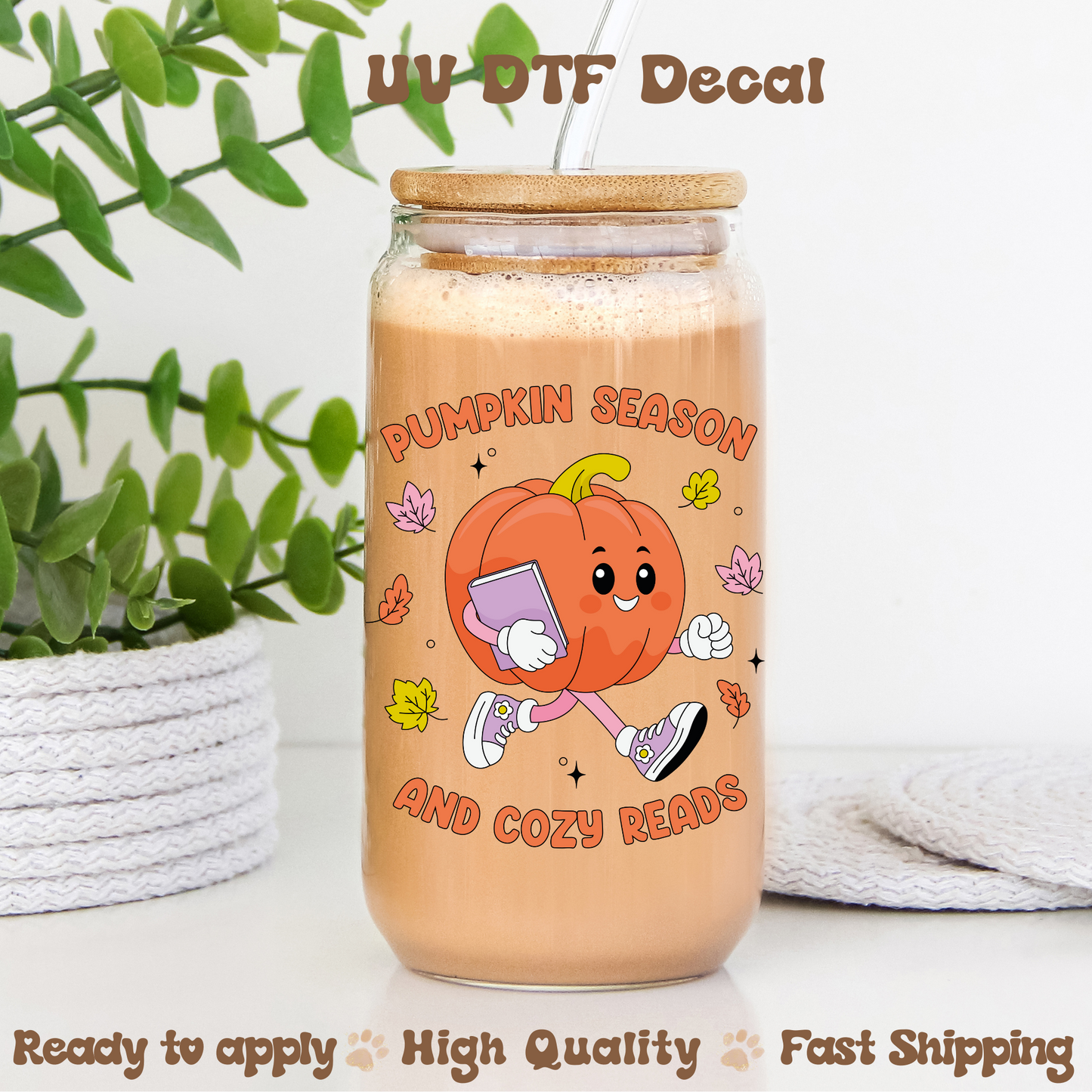 Pumpkin Season and Cozy Reads - UVDTF Decal