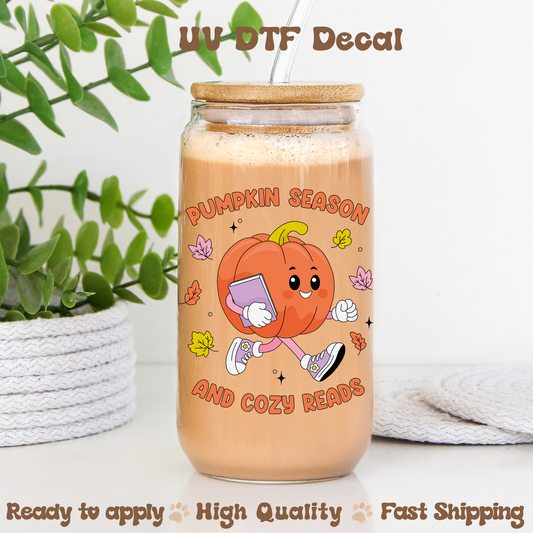 Pumpkin Season and Cozy Reads - UVDTF Decal