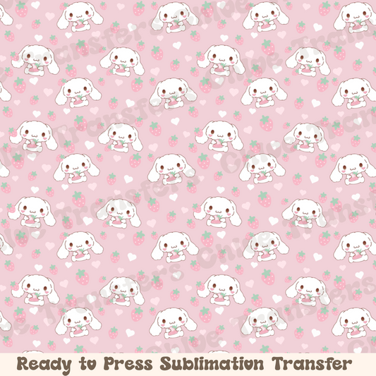 Puppy with Strawberries - Sublimation Sheet