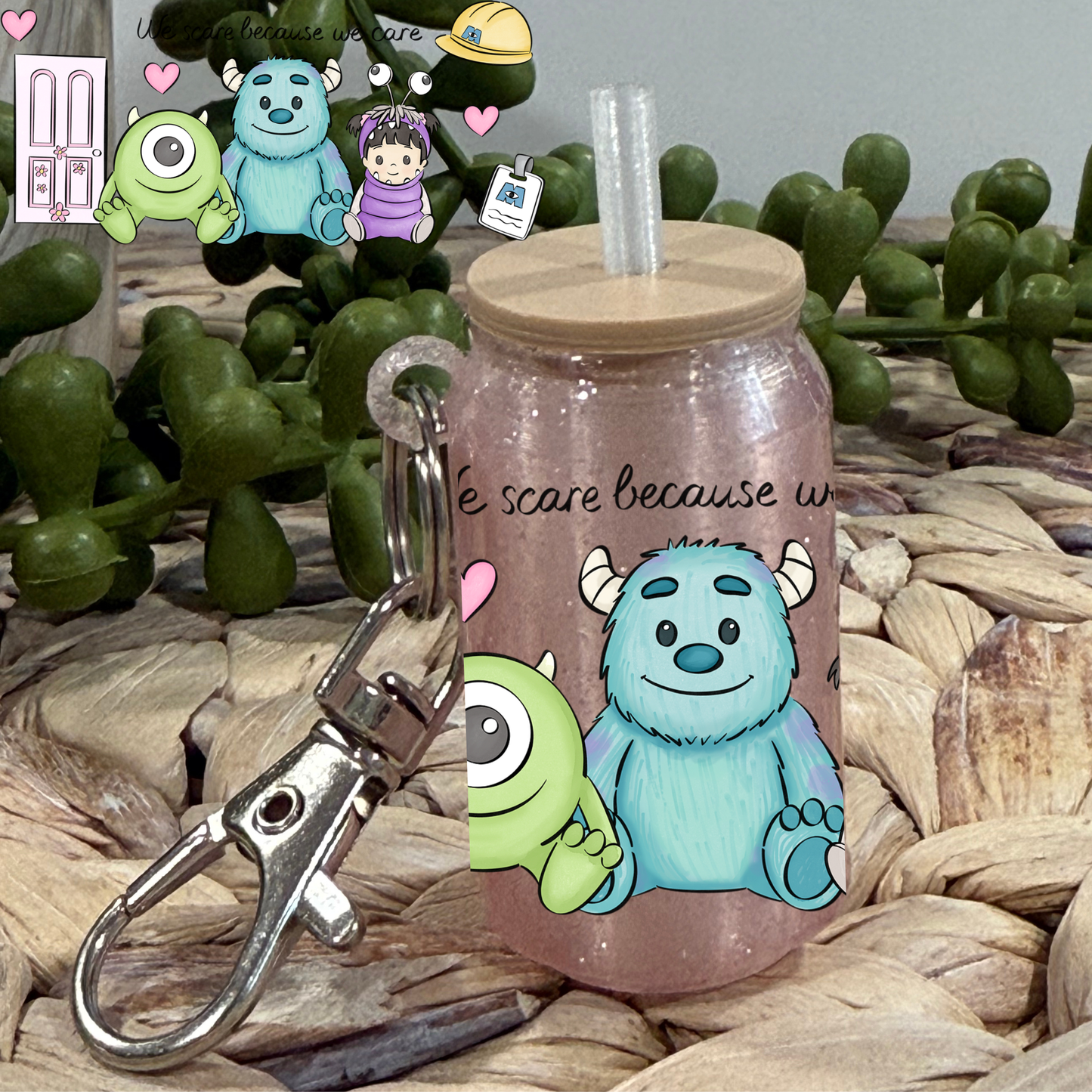 Scare Team -Glass Can Keychain UV DTF Wrap