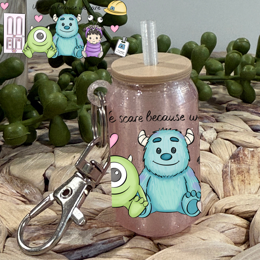 Scare Team -Glass Can Keychain UV DTF Wrap