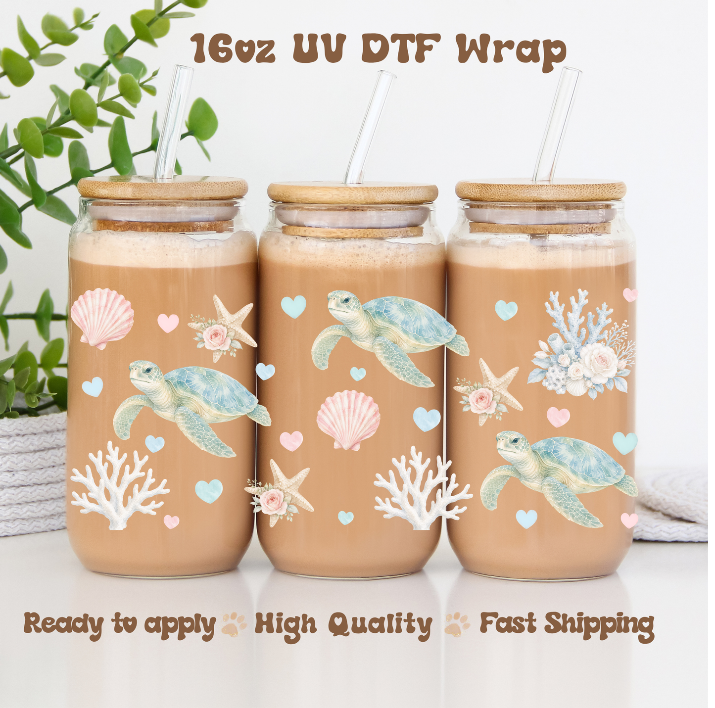 Sea Turtles - 16oz UV DTF Wrap