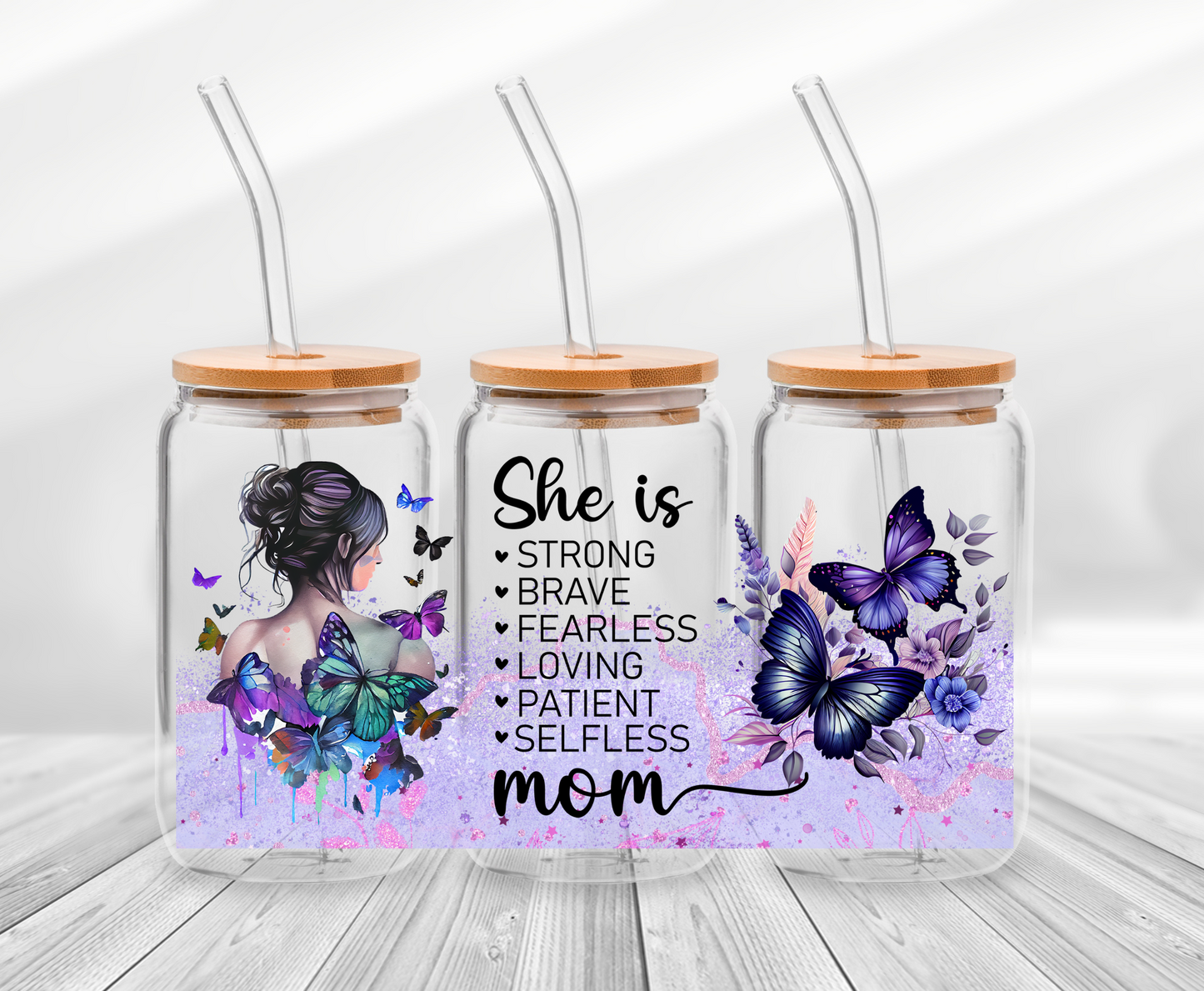 She's Strong Purple - 16oz UV DTF Wrap