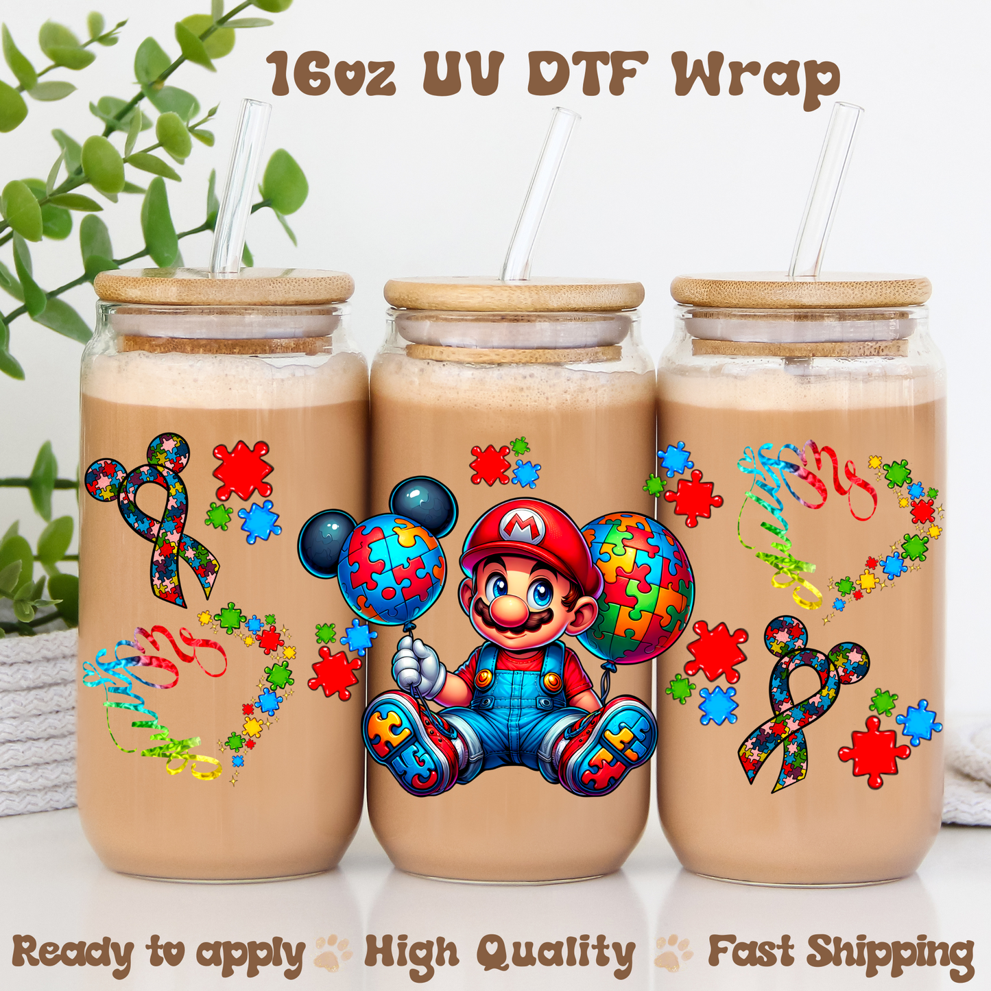 SM autism awareness -16oz UV DTF Wrap