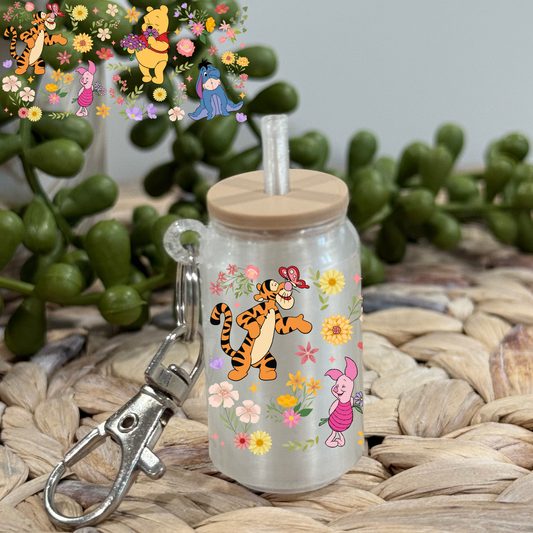 Smell the Flowers -Glass Can Keychain UV DTF Wrap