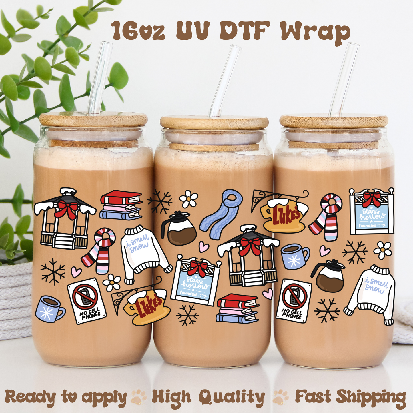 Snow -16oz UV DTF Wrap