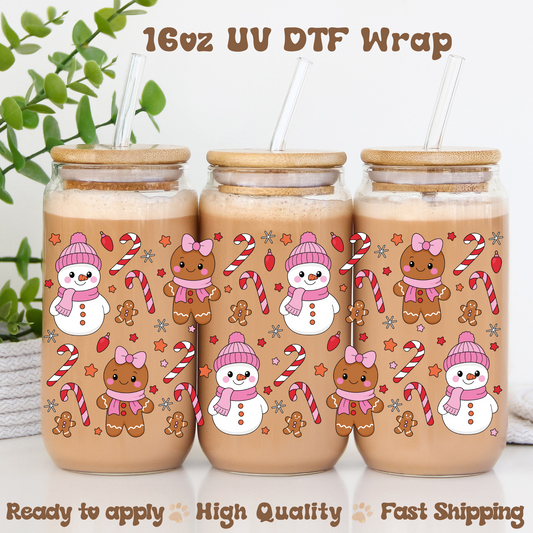Snowman -16oz UV DTF Wrap