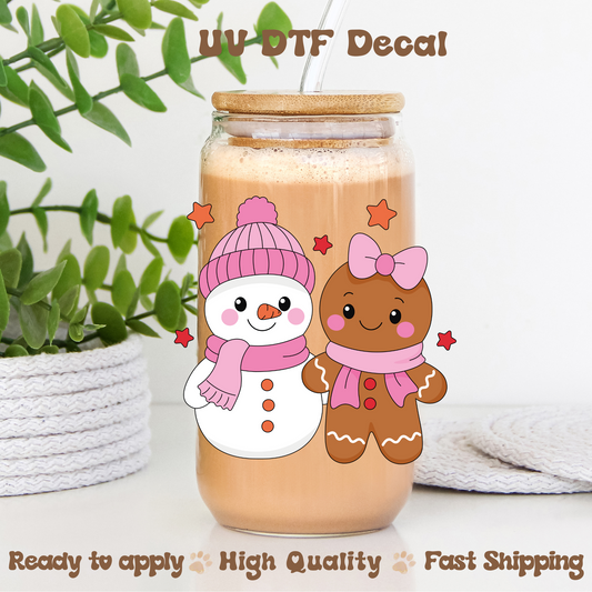 Snowman and Gingerbread - UVDTF Decal