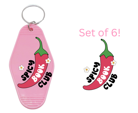 Spicy Book Club - UV DTF Motel Keychain Decals