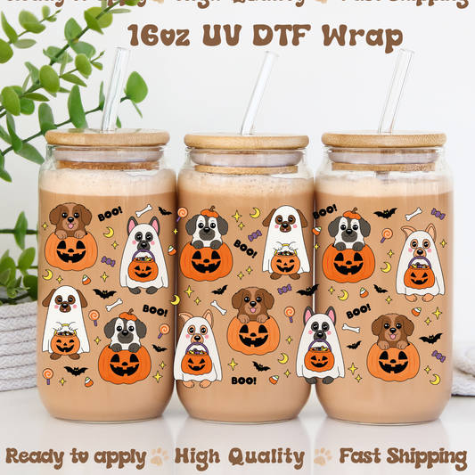 Spooky Dogs -16oz UV DTF Wrap