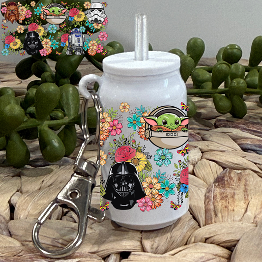 Spring SW -Glass Can Keychain UV DTF Wrap