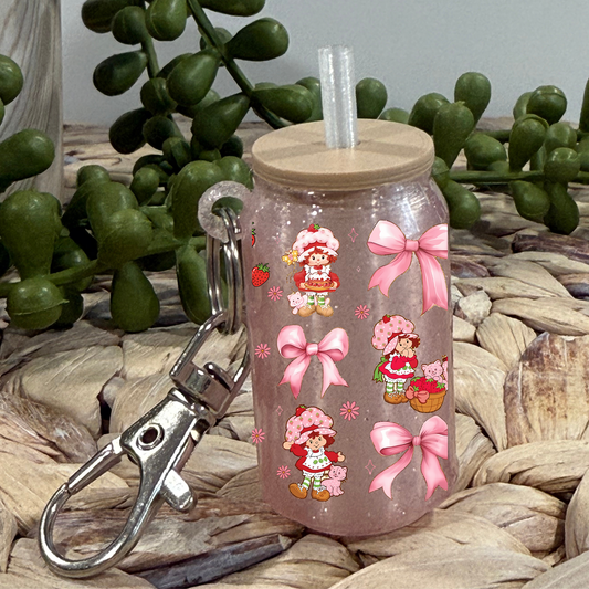 STBR Coquette -Glass Can Keychain UV DTF Wrap