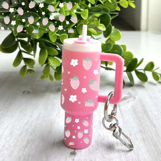 Strawberries and flowers -Mini tumbler wrap