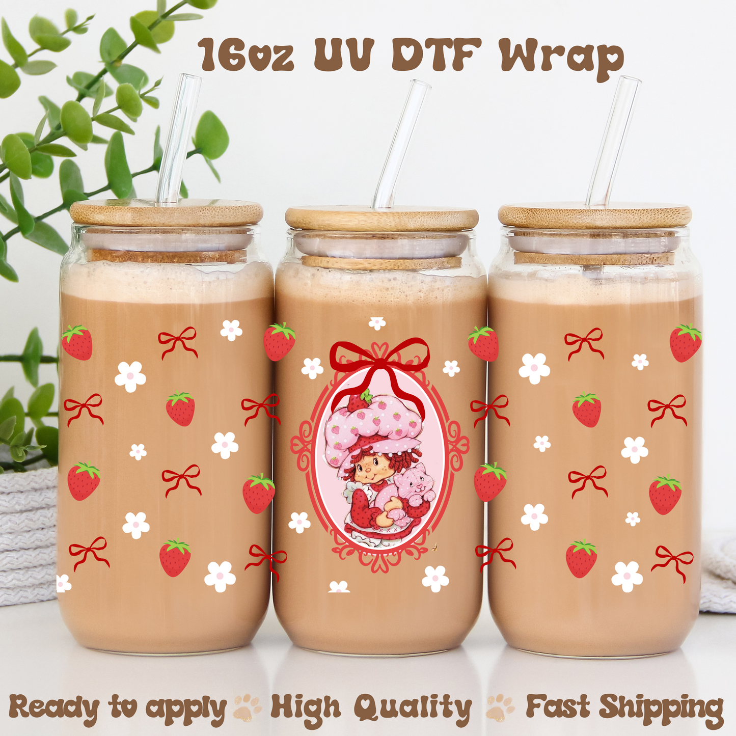 Strawberry -16oz UV DTF Wrap