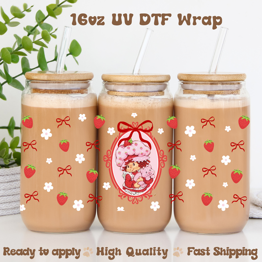 Strawberry -16oz UV DTF Wrap
