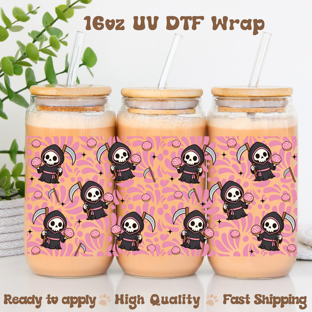 Talavera Skeleton - 16oz UV DTF Wrap