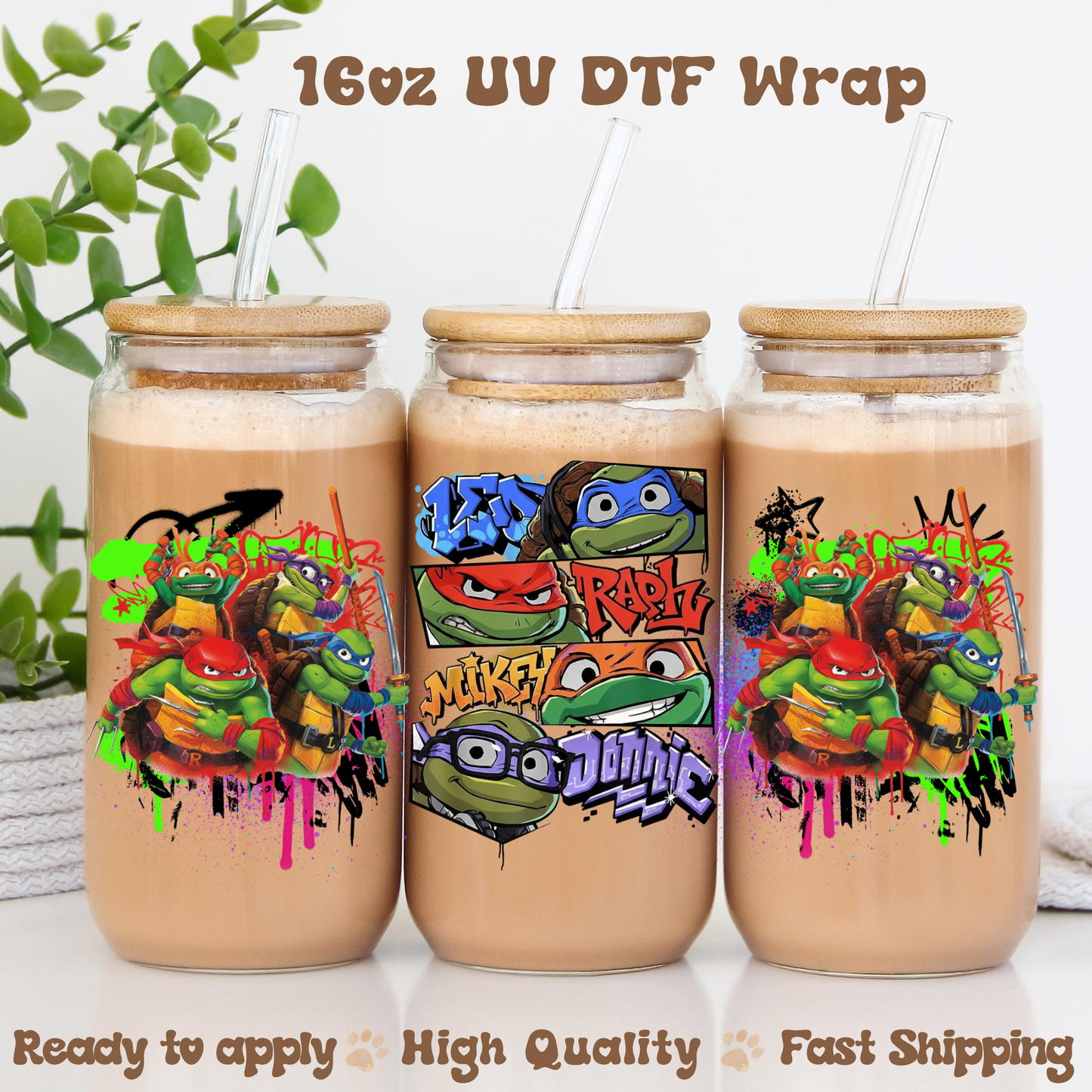Turtle G -16oz UV DTF Wrap