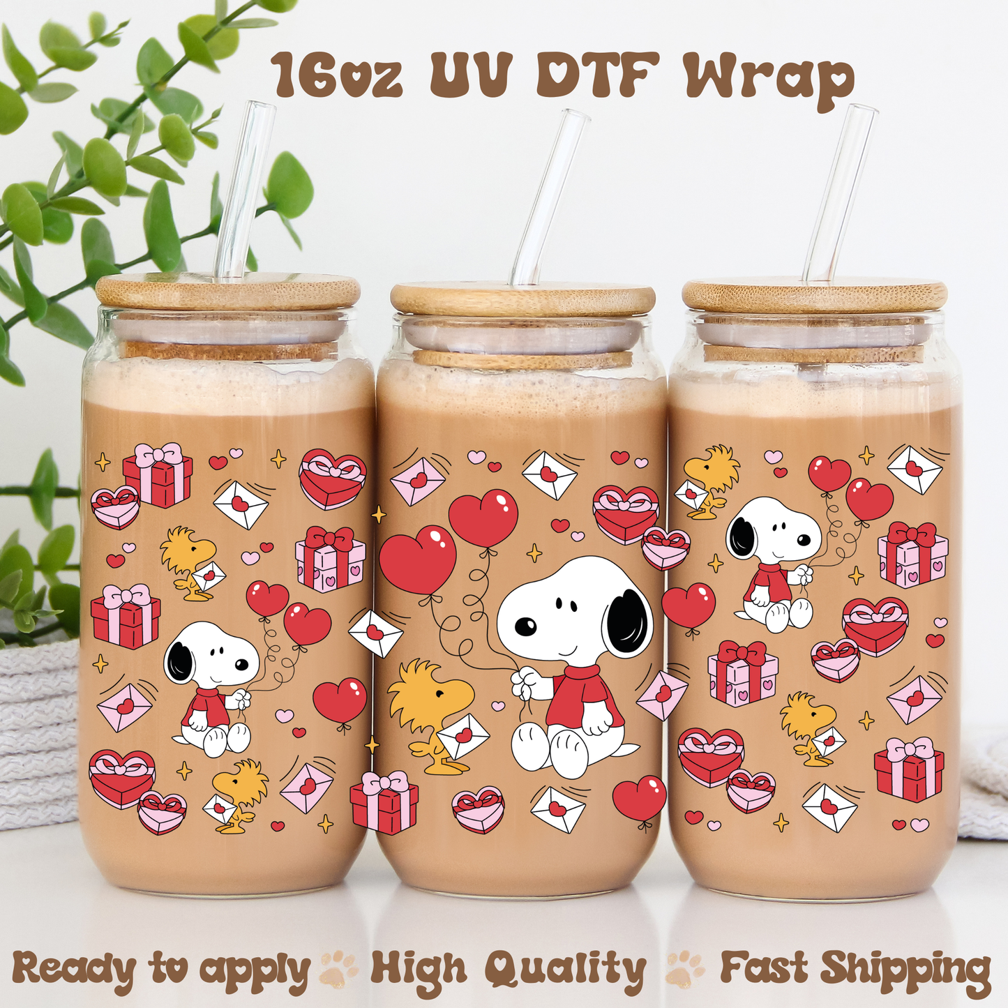 Valentine Dog - 16oz UV DTF Wrap