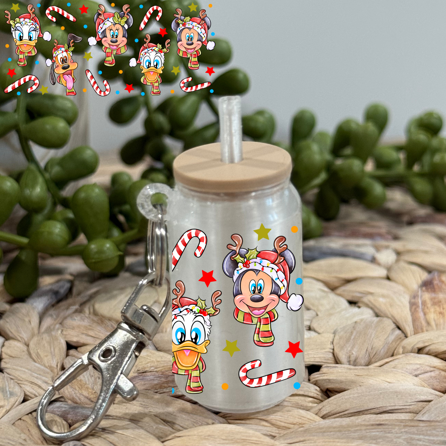 Xmas Friends-Glass Can Keychain UV DTF Wrap