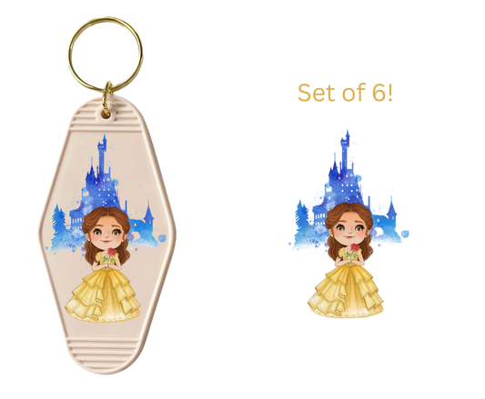 Yellow P-UV DTF Motel Keychain