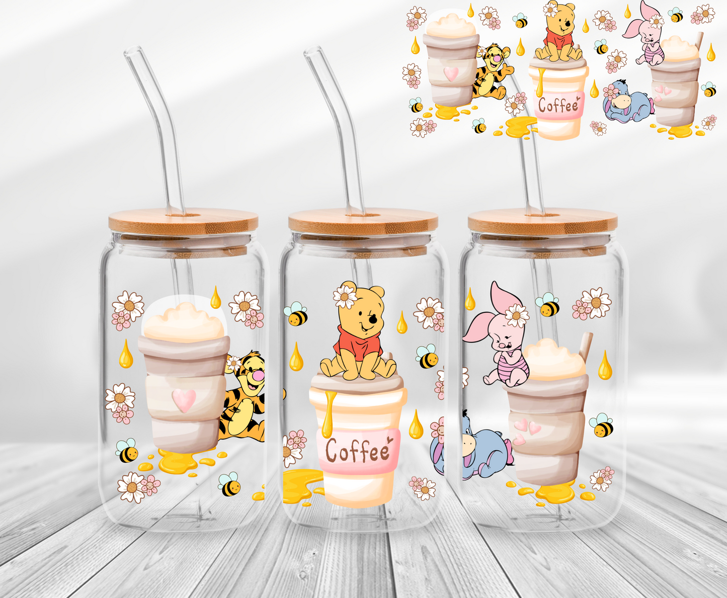 Friends Lattes - 16oz UV DTF Wrap
