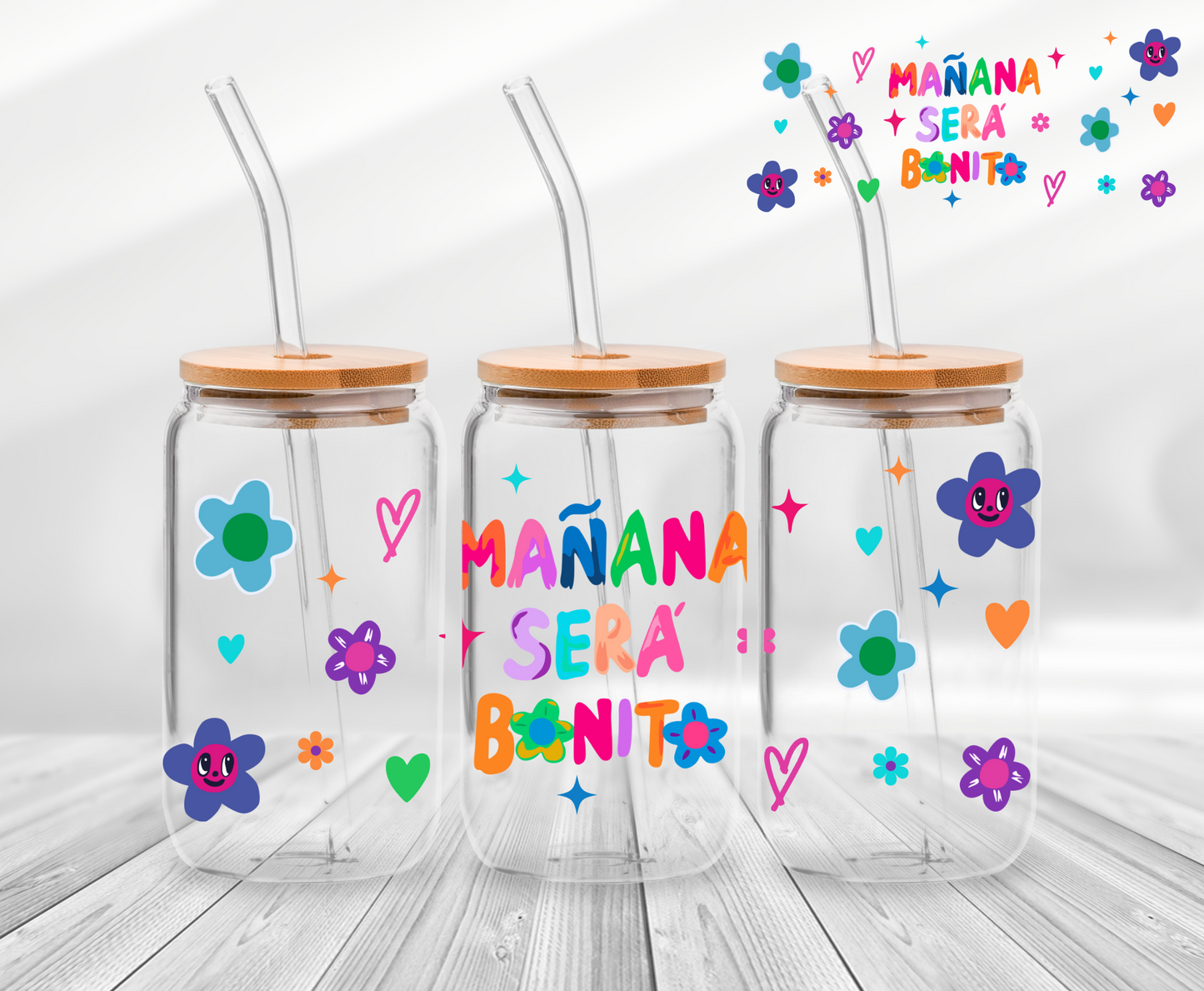 Manana Sera Bonito II 16oz UV DTF Wrap