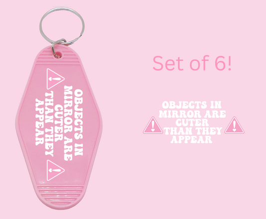 Caution - UV DTF Motel Keychain Decals