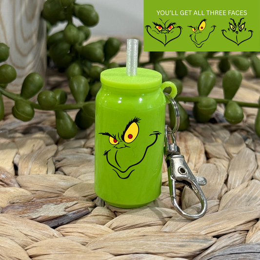 Three G Faces -Beer Can Keychain UV DTF Wrap