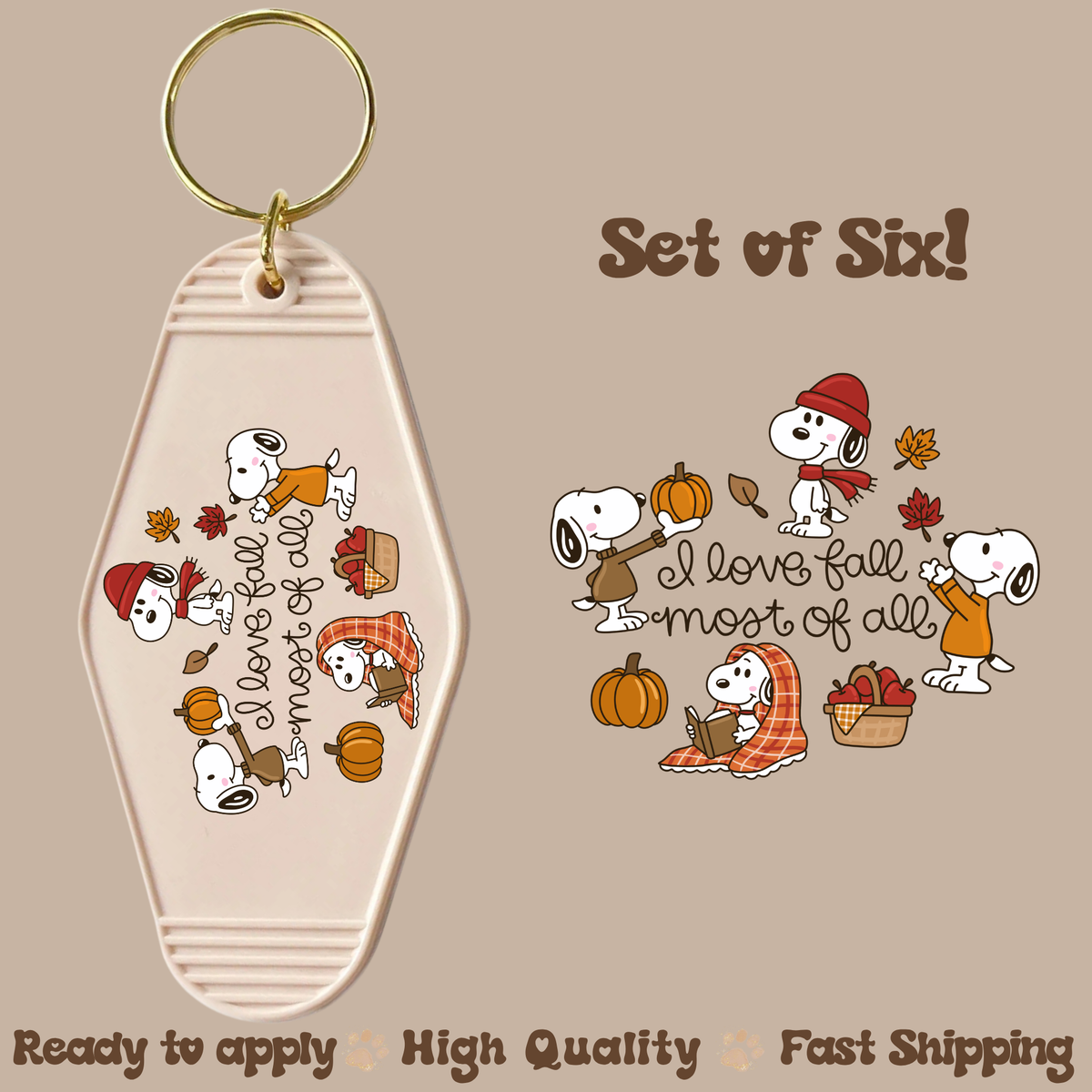 I Love Fall Sn - UV DTF Motel Keychain Decal