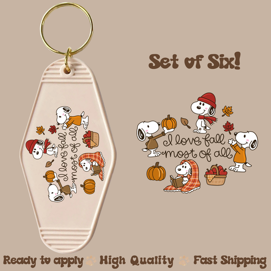 I Love Fall Sn - UV DTF Motel Keychain Decal