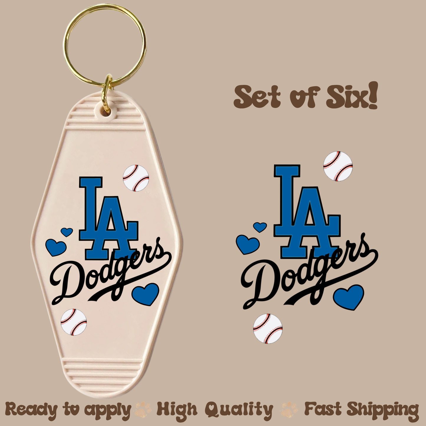 LA D - UV DTF Motel Keychain Decal